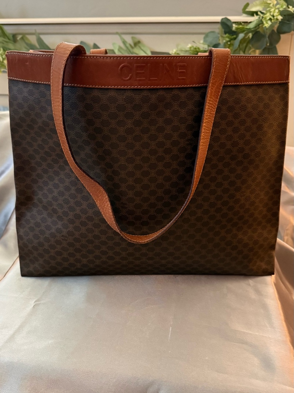 Celine Macadam Monogram Brown and Tan Tote